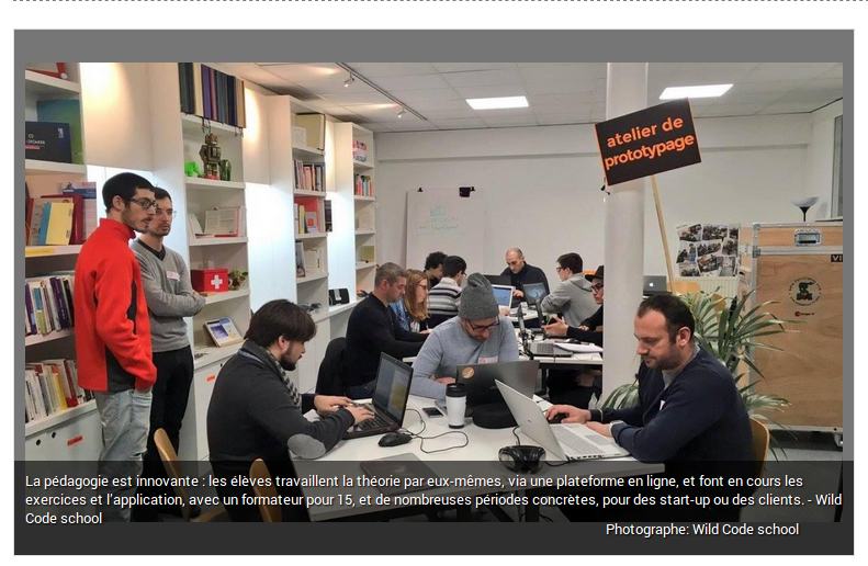 Capture d'écran du site l'Union montrant l'article sur la Wild Code School